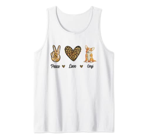 Peace Love Corgi Animal Lover Pet Dog Puppy Owner Men Women Canotta