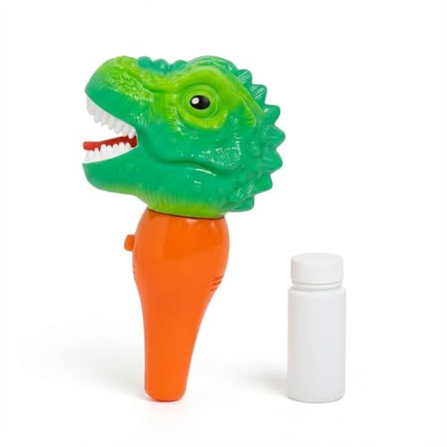 Shooting Star Bubble Blower with 1 Refill Bubble Solution | Bubble Play Toy for Fun Indoor/Outdoor Bubble Machine for Kids 3Y+ | Perfect for Birthday Parties & Summer Outdoor Fun or Party (Dino)