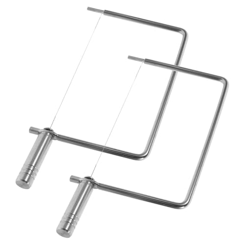 STOBAZA Cortador Manual de Queso y Mantequilla 2 Piezas de Acero Inoxidable Alambre para Cortes Precisos Utensilio Multiusos Adecuado para Cocina Doméstica Fiestas y Tablas de Quesos