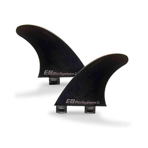 E8 FIN SYSTEM - Pack de 2 Quillas para Tabla de Surf FCS - Aletas Quad Q1 - Reforzadas con un 40% de Fibra de Vidrio - Accesorio para el Surf con Resistencia al Impacto - Color Negro Cover