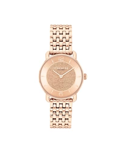 Image of Coach Elliot Qtz Basic Rose Gold Round Dial Women's Watch|Ionic Plated Rose Gold Steel Material|Rose Gold Color Band - 14504371