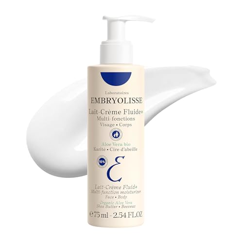 Embryolisse Lait-Crème Fluid+ Face & Body Cream, Multi-Use Lightweight Moisturizer with Shea Butter & Aloe Vera. Fast Absorbing, For All Skin Types