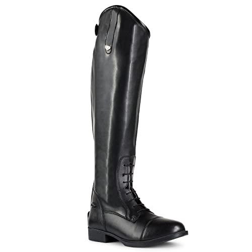 Horze HORZE Damen Reitstiefel Rover, Reitstiefel mit Schnürung und Reißverschluss hinten, Schwarz, 39R