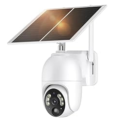 NUASI 4G LTE Cámara de vigilancia solar con tarjet...: 【No requiere Wi-Fi】 Esta cámara de seguridad funciona en redes 4G LTE, no admite Wi-Fi, lo que le permite controlar su propiedad incluso en áreas remotas sin conexión a Internet. La tarjeta SIM está preinstalada con 300 MB de datos de prueba, para un...