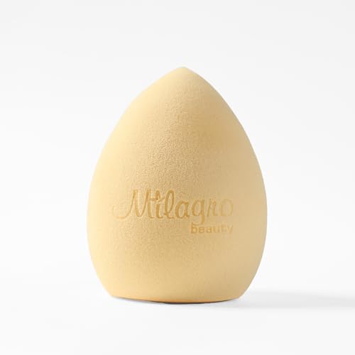 Image of Milagro Beauty Makeup Sponge Blender Non-latex, Soft, Satin Blending Puff for Foundation, Face Powder, Cream Wet & Dry Make Up (Beige)