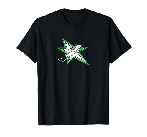 Lone Stars Hockey Player Design Cartoon Logo T-Shirt