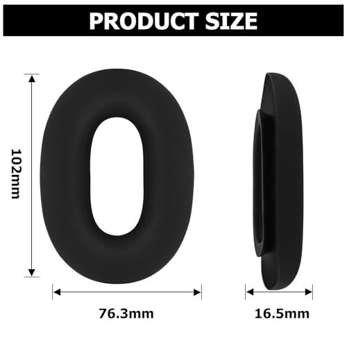 Fundas de silicona resistentes al sudor para almohadillas Sony WH-1000XM5 - Cubiertas lavables para almohadillas de auriculares inalámbricos Sony WH-1000XM5 (Negro) miniatura 4