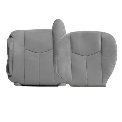 AOUTTUOA Housses de siège en cuir 922 ou 92i côté conducteur - Gris clair - Compatible avec Chevy Silverado Suburban Avalanche GMC Sierra Tahoe Yukon 2003 2004 2005 2006