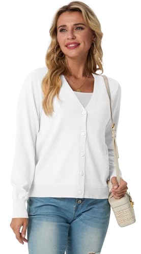 GRECERELLE 2025 Womens Lightweight Open Front Long Sleeve Casual Button Down V-Neck Cardigan Sweater (S-2XL)4