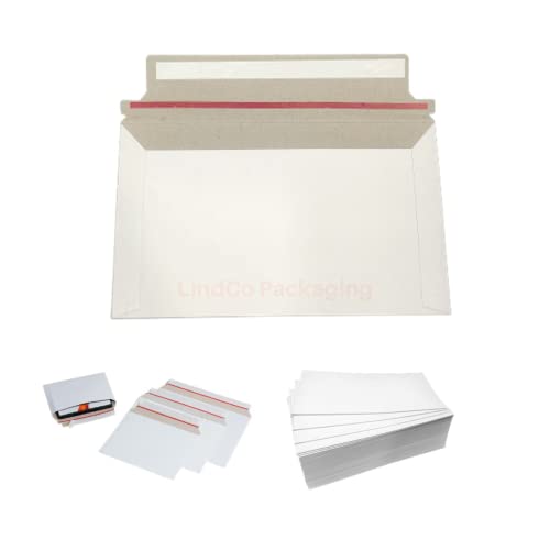 50 Pack A4 Business Document Envelopes - White Cardboard Mailing Wallets 325x235mm - Self Seal Shipping Pack for Catalogues & Magazines