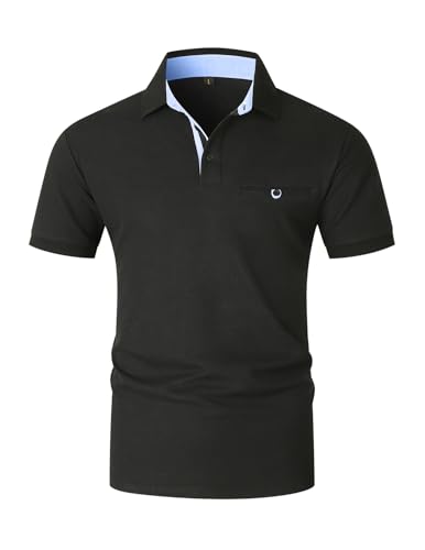 Tee shirt golf respirant pour homme avec col chemise casual