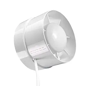 FLAWISH 150mm 6'' Plastic Duct Fan Exhaust Vent Air Cooled Hydroponic Inline Blower, White