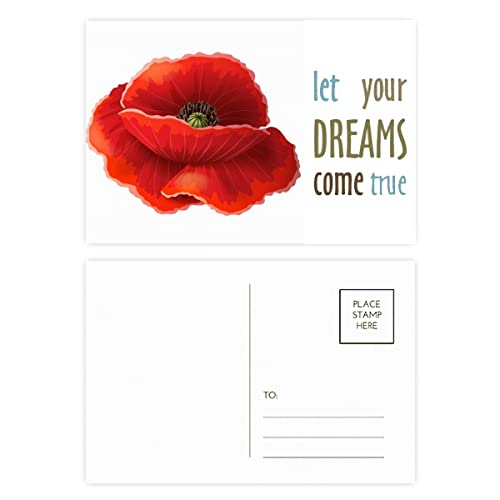 Cartes postales de remerciement motif fleurs rouges pour partager un message du cœur