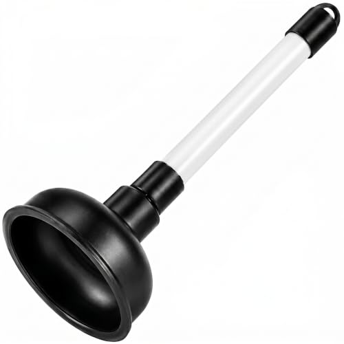 Heavy Duty Drain Unblocker Sink Plunger 9 inch Strong Handle & 4 inch Rubber Cup for Toilet Shower Bathroom Kitchen Drains Powerful Suction Tool Fast Clog Remover Opener.