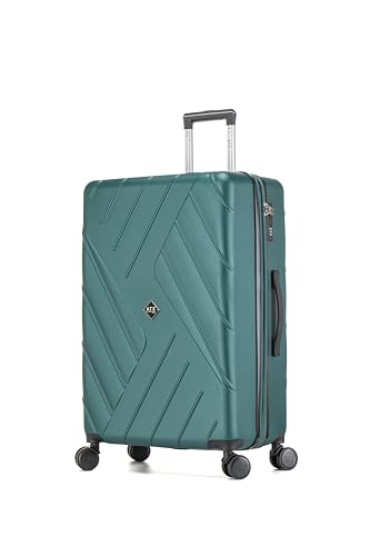 ATX Extra Large Suitcase 32-Inch Expandable ABS Luggage with 4 Dual Spinner Wheels and Built-in 3 Digit Combination Lock (Forest Green, 173 Liter)