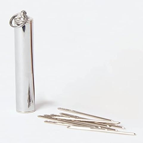 Made in Britain 100% Stainless Steel Set of 10 Darning Needle Set | Stylish Presentation & Carrier Tube Case | Includes Needle Guide Cover