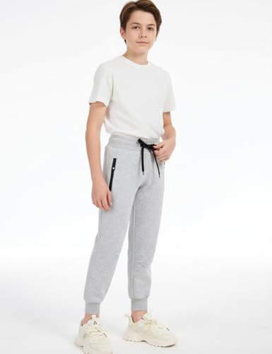 Gihuo Boys Sweatpants Athletic Workout Kids Joggers with Zipper Pocket Drawstring Active Casual Soft Jogging Sweat Pants2