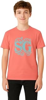 تي شيرت برسومات للاطفال، لون بينك مرجاني بتصميم اكوا واكمام قصيرة، ملابس كاجوال