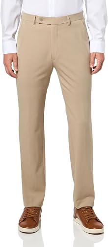 Calvin Klein Mens Slim Fit Stretch Dress Suit Pants for Men | 34W x 34L-TAN