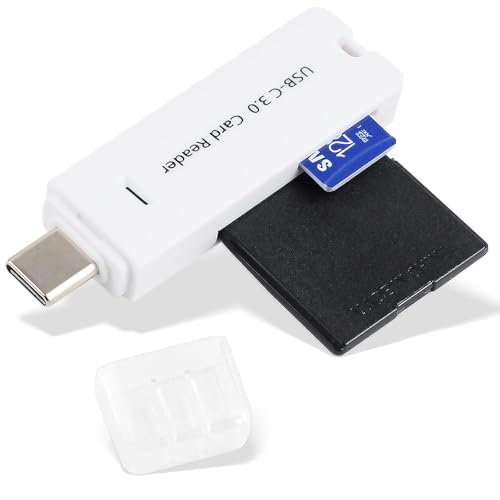 Image of Micro SD Card Reader, 5Gbps 2-in-1 USB C Memory Card Reader for Digital Camera, SD Card Viewer with Dual Slot for SD, SDHC, SDXC, Micro SD, MicroSDHC, Micro SDXC, MMC, RS-MMC, TF Card (White)