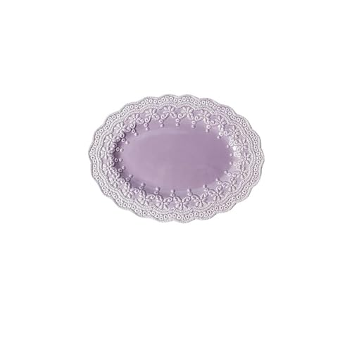 YLCYDLYU Teller Set Geschirr Western Lila Keramik Runden Teller- 13 Zoll-A YLCYDLYU Teller Set Geschirr Western Lila Keramik Runden Teller- 13 Zoll-A