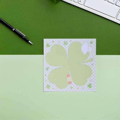 Carnets de notes et blocs-notes adhésifs kawaii trèfle, papeterie décorative de Saint-Patrick