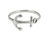 apop nyc 925 Sterling Silver Anchor Ring Size 4