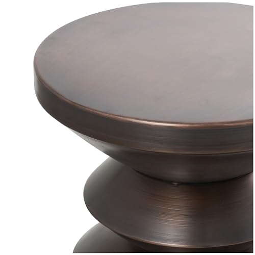 Image of Deco 79 Metal Side End Accent Table Art Deco Inspired End Table, Side Table 14 inch x 14 inch x 18 inch, Copper