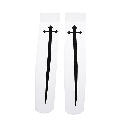 BESTYASH Cotton over Knee Socks Girls High Socks Cross Printed Pattern Comfortable