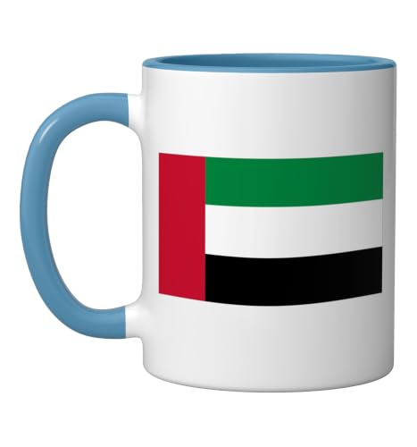 Emirati Flag of United Arab Emirates Ceramic Mug, Blue/White