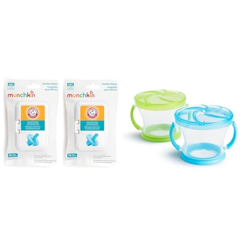 Image of Munchkin® Arm & Hammer Pacifier Wipes (2 Pack, 72 Wipes) & Munchkin® Snack Catcher® Toddler Cups (2 Pack)
