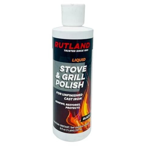 RUTLAND PRODUCTS Grill Liquid Stove Polish, 8 Fl Oz (Pack of 1), Black Cover