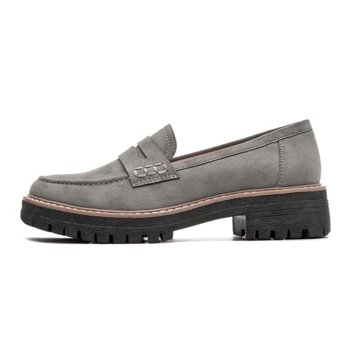 Image of Womens Loafers Shoes Platform Chunky Penny Loafer Lug Sole Comfortable Slip On Work Office Business Casual Dress Shoes, US Size 5-11.5