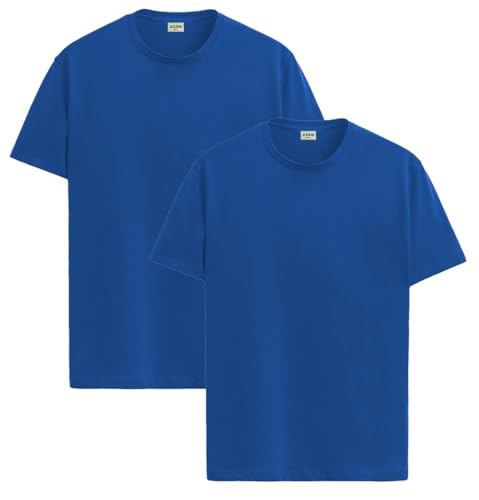 Image of ADRO Men's Cotton Regular Fit Combo Plain Solid T-Shirt Pack of 2