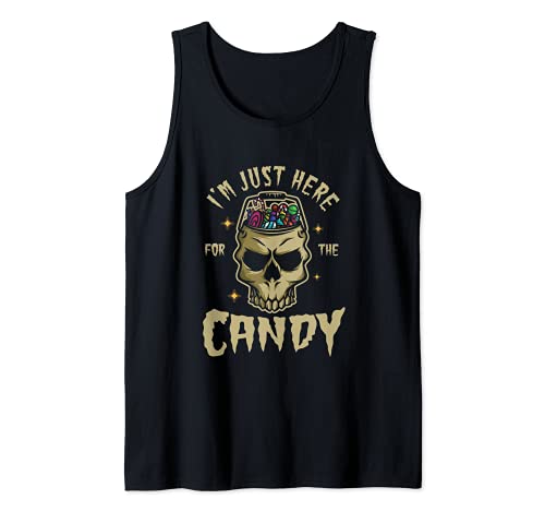 Halloween cráneo dulces truco o trato terror monstruo zombi Camiseta sin Mangas