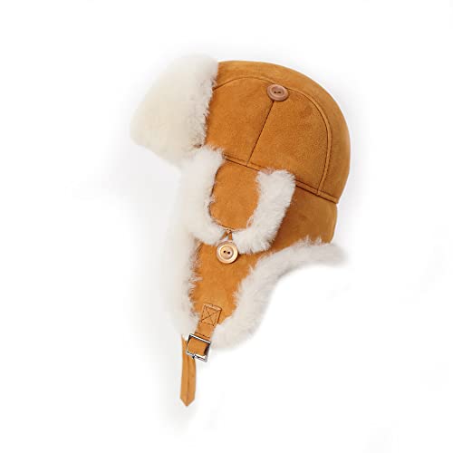 Chapeau d'hiver aviateur Mumcu's : protégez vos oreilles du vent glacial en cuir