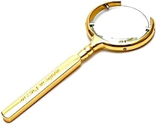 Magnifying Glasses 8X Exquisite Metal Handheld Magnifier for Hobbies,Home Study, Reading, Error Checking and Amblyopia, Insect Observation (Golden 60MM)