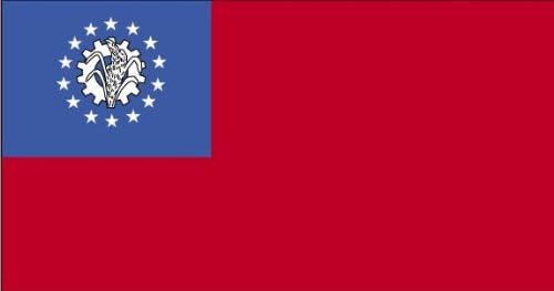 Annin Flagmakers 4ft. x 6ft. Myanmar/Burma Flag for Parades & Display with Fringe