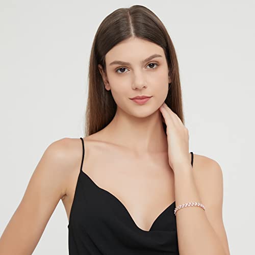 Tengtengfit Ears Of Wheat Tennis Bracelet For Women Cubic Zirconia Graduation Fashion Jewelry Gifts For Teen Girls Girlfriends | 14K Rose Gold Plated #TOP1