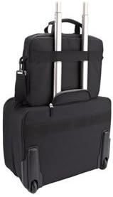 Case Logic Slim Case attached to rolling luggage handle