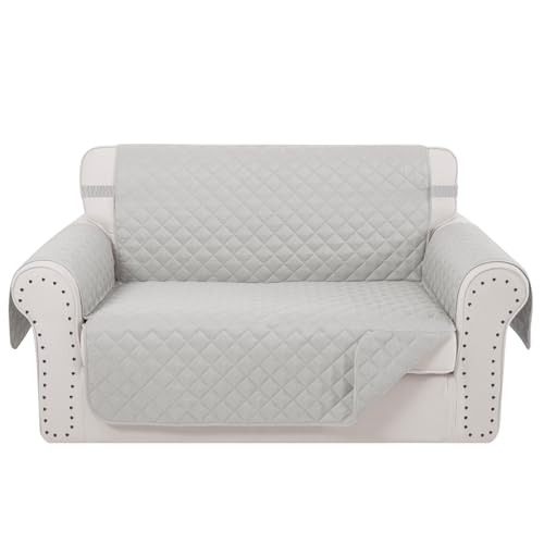 Reversible Loveseat Sofa Covers Couch Cover Furniture Protector(Loveseat,Light Grey/Light Grey)