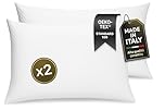 Leonardo-Cuscini Letto Coppia di Guanciali 40x70 Standard Made in Italy Antiacaro Anallergico Traspirante - Matrimoniale Singolo con Federa in Cotone e Poliestere