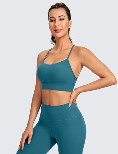 Image of CRZ YOGA Butterluxe Y Back U Neck Sports Bra | Light Support, Removable Pads, Yoga, Extremely Soft, Longline, for Women