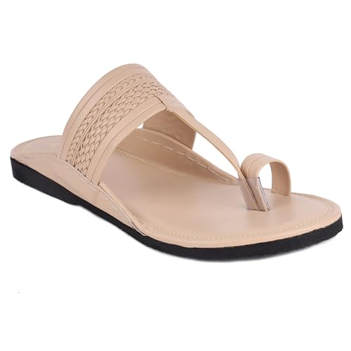 Image of CANVI Stylish Fancy & Comfortable Men's Kolhapuri Chappal Sandal Slipper for Men Stylish Faux Leather Men's Kolhapuri Slippers Thong Sandals for Men Stylish & Comfortable