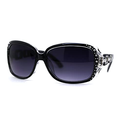 SA106 Womens Luxury Rhinestone Jewel Trim Metal Chain Arm Sunglasses