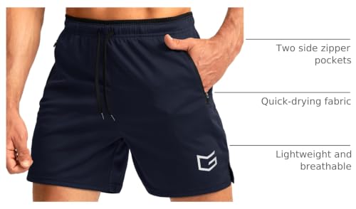 Image of G Gradual Men's Gym Workout Shorts Zipper Pockets 5 inch / 7 inch Quick Dry Breathable Runing Athletic Short for Men