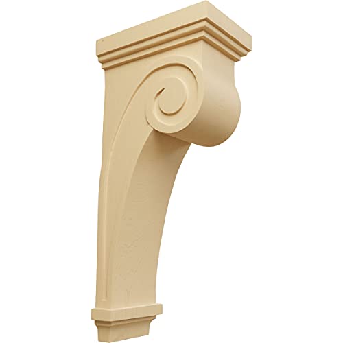 Ekena Millwork COR06X10X22SCAL Scroll Wood Corbels, 6 1/4"W x 10"D x 22"H, Alder