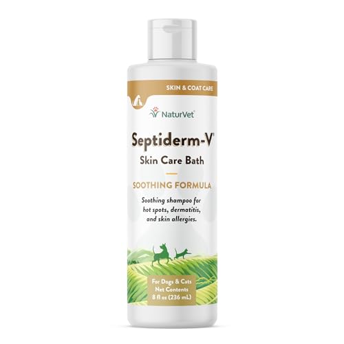 Image of NaturVet Septiderm-V Skin Care Bath Wash for Dogs & Cats - Pet Health Supplement for Dermatitis, Dog Skin Allergies, Itching, Hot Spots - Pet Shampoo, Grooming Aid - 8 Oz.