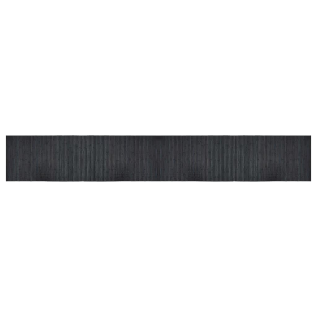 Tapis en bambou gris 60x400 cm passage rectangulaire antidérapant