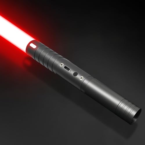 Airmsa Sable de luz, Sable de luz RGB 15 Colores, USB Recargable con Sonido FX, Espada de luz, Juguete para niños, Halloween, Guerra Galaxia, Cosplay (60cm 1PC)